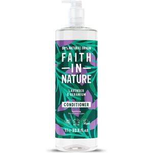 Faith In Nature Lavender & Geranium Conditioner 1L - Natural, Vegan & Cruelty Free - Paraben and SLS free - Normal To Dry Hair