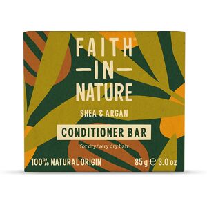 Faith In Nature Conditioner Bar - Shea & Argan - Dry/Very Dry Hair - Plastic Free Zero Waste - Natural Vegan & Cruelty Free - 85g