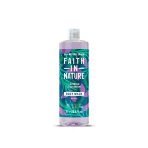 Faith In Nature 1L Lavender & Geranium Body Wash - Natural Shower Gel - Vegan & Cruelty Free