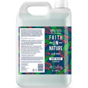 Faith In Nature Aloe Vera 5L Body Wash Refill - Organic Natural Shower Gel - Vegan & Cruelty Free - Bulk Buy