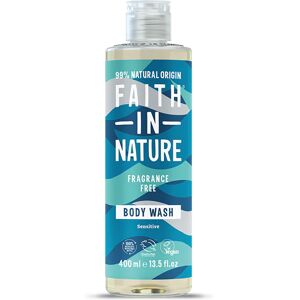 Faith In Nature Fragrance Free Body Wash 400ml - Organic Natural Shower Gel - Vegan & Cruelty Free