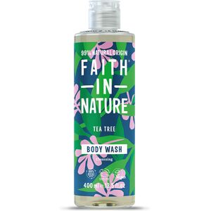 Faith In Nature Tea Tree Body Wash 400ml - Organic Natural Shower Gel - Vegan & Cruelty Free