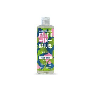 Faith In Nature Wild Rose Body Wash 400ml - Organic Natural Shower Gel - Vegan & Cruelty Free