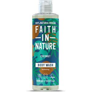 Faith In Nature Coconut Body Wash 400ml - Organic Natural Shower Gel - Vegan & Cruelty Free