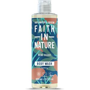 Faith In Nature Blue Cedar Body Wash 400ml - Organic Natural Shower Gel - Vegan & Cruelty Free