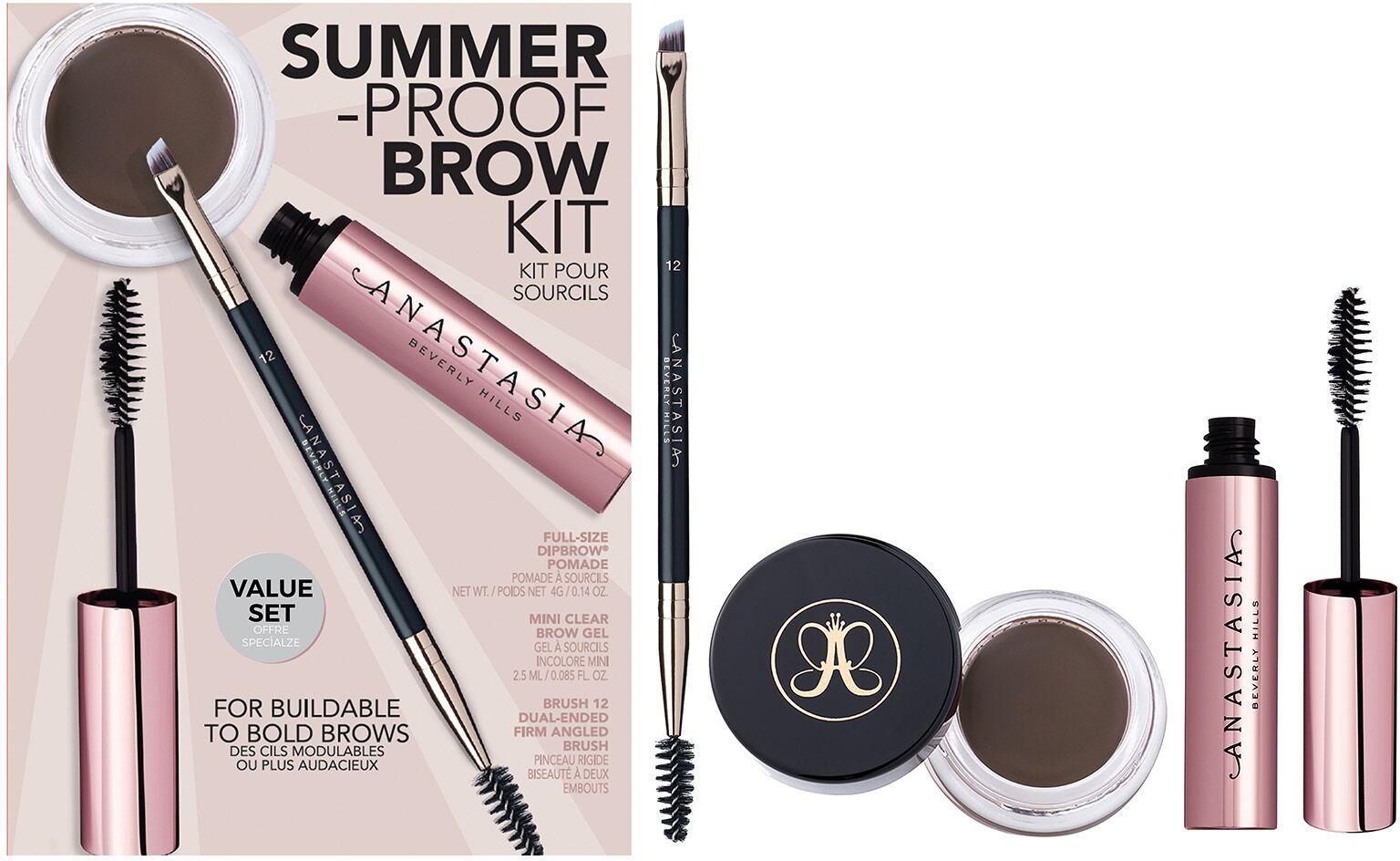 Anastasia Beverly Hills Summer-Proof Brow Kit (£49 Value) - Medium Brown