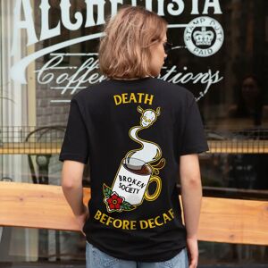 Broken Society Death Before Decaf T-shirt (Unisex)