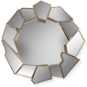 Maison Valentina Crackle Round Mirror    Brass