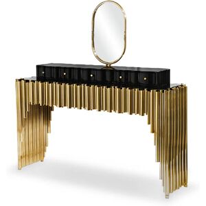 Maison Valentina Symphony  Vanity Table Black Lacquer and Brass