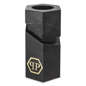 Philipp Plein Object Carrara Ornaments & Sculptures Black marble   Gold finish logo