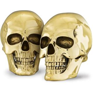 Philipp Plein Gold Skull Wall element set of 2 Ornaments & Sculptures Gold finished copper