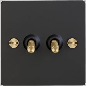 Buster + Punch UK-TO-CO-2G-BL-BR-A 2G Toggle Black  Switch Brass