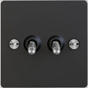 Buster + Punch UK-TO-CO-2G-BL-ST-A 2G Toggle Black  Switch Steel