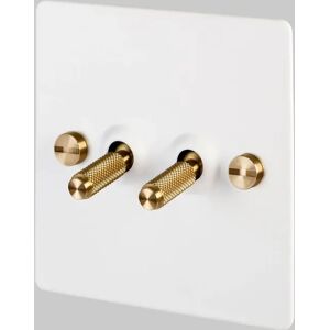 Buster + Punch UK-TO-CO-2G-WH-BR -A 2G Toggle White  Switch Brass