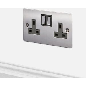 Buster + Punch UK-SO-CO-2G-ST-A 2G UK Plug  Socket Steel