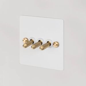 Buster + Punch UK-TO-CO-3G-WH-BR-A 3G Toggle White   Switch Brass