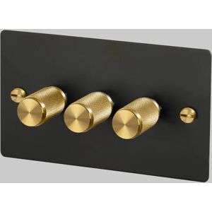 Buster + Punch UK-DI-CO-3G-LED-BL-BR-A 3G Dimmer Black  Switch Brass