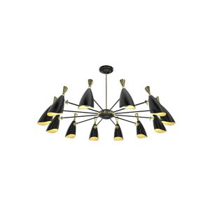 Brabbu Duke Round Chandelier Matte Black and Gold