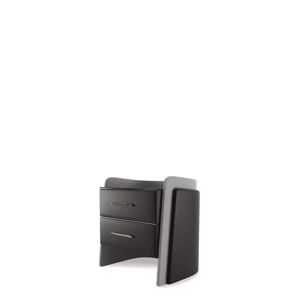 Luxxu Charla Night Stand Brass, Wood, Glass and Leather