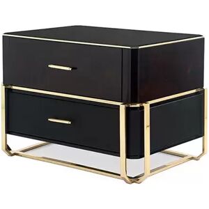 Luxxu Waltz Night Stand Brass, Wood, Glass and Leather