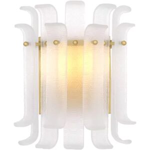 Philipp Plein Rodeo Drive Wall Light Frosted logo glass   Brushed brass frame