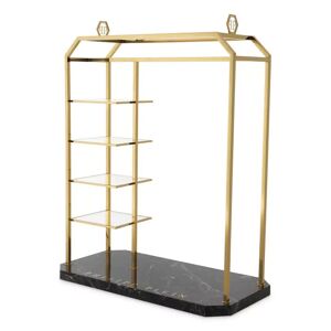 Philipp Plein Couture Clothing Stand Gold finish   Black finishing marble   Clear glass