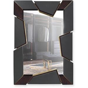 Maison Valentina Athos Mirror    Brass, Wood and Leather