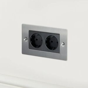 Buster + Punch UK-MG-CO-2G-ST-A 2G Euro Plug  Socket Steel