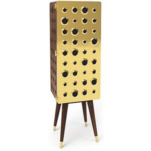 Maison Valentina Monocles Tall  Cabinet Brass and Walnut Wood