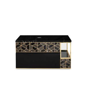 Maison Valentina Tortoise   Freestanding Lacquered Wood, Brass and Marble
