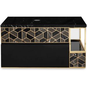 Maison Valentina Tortoise   Freestanding Lacquered Wood, Brass and Marble