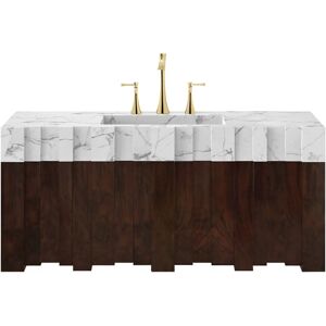 Maison Valentina Nazca Single  Freestanding Marble and Walnut Wood