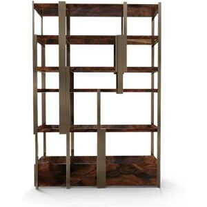 Brabbu Caffeine Bookcase Walnut Wood and Bronze