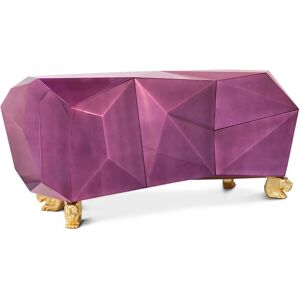 Maison Valentina Diamond  Sideboard Wood, Gold Leaf and Amethyst Lacquer