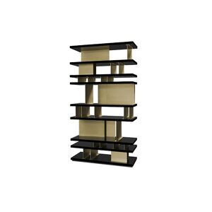 Brabbu Lallan Bookcase Black Lacquer and Brass