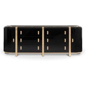 Maison Valentina Kahn  Sideboard Brass, Glass and Poplar Wood