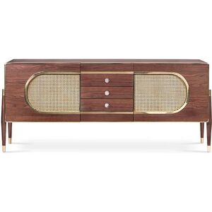 Maison Valentina Dandy  Sideboard Brass and Walnut Wood