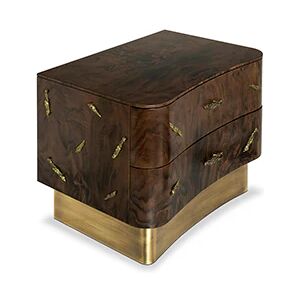 Brabbu Baraka Bedside Table Walnut Wood