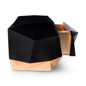 Maison Valentina Diamond   Bedside Table Wood, Gold and Silver Leaf