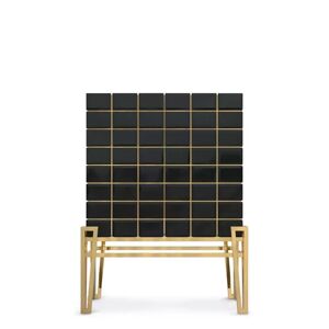 Luxxu Nubian  Bar Cabinet Brass, Wood and Marble