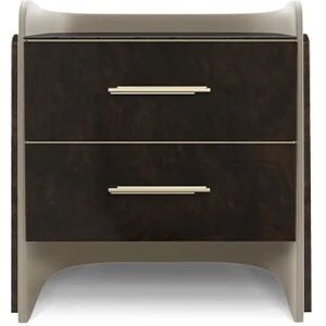 Maison Valentina Charla  Bedside Table Brass, Wood, Glass and Leather