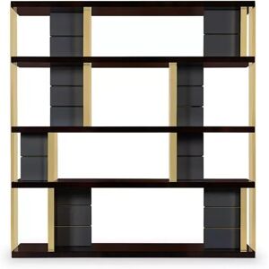 Luxxu Lloyd Bookcase Brass, Wood and Leather