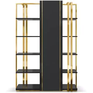 Luxxu Apotheosis Bookcase Brass, Wood and Leather