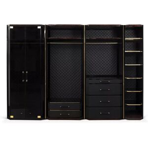 Luxxu Waltz Wardrobe  Brass, Wood, Glass and Leather