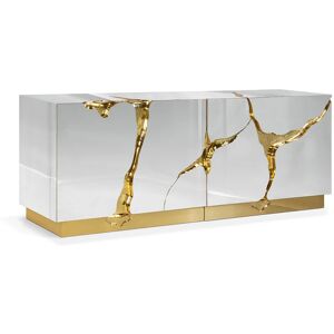 Maison Valentina Lapiaz  Sideboard Brass, Wood and Glass