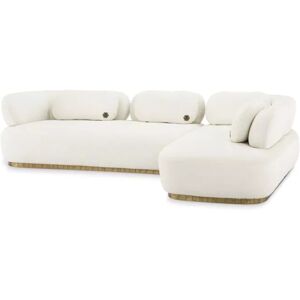 Philipp Plein Signature Lounge Sofa Off-white quilted velvet   Brushed brass base