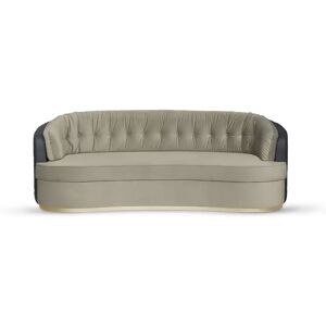 Luxxu Otto Sofa Brass, Leather and Velvet