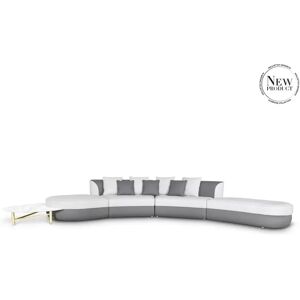 Luxxu Senzu Sofa Leather, Steel and Marble