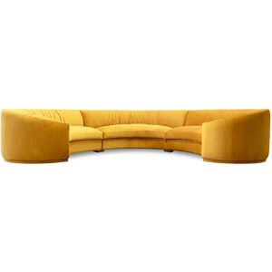 Brabbu Wales Round Three Sofa Yellow Velvet