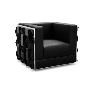 Covet House Covet Fractal Logo  Armchair Black Leather